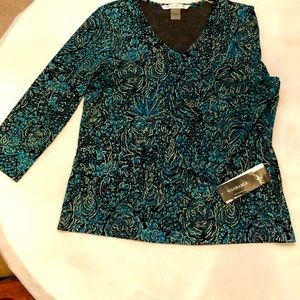 Peter Nygard top, new with tags, size large, washable.